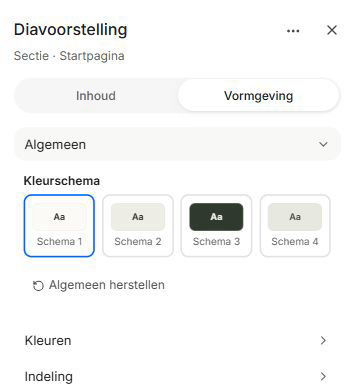 De faktiske indstillinger for sektionsudseende i MicroCart Studio